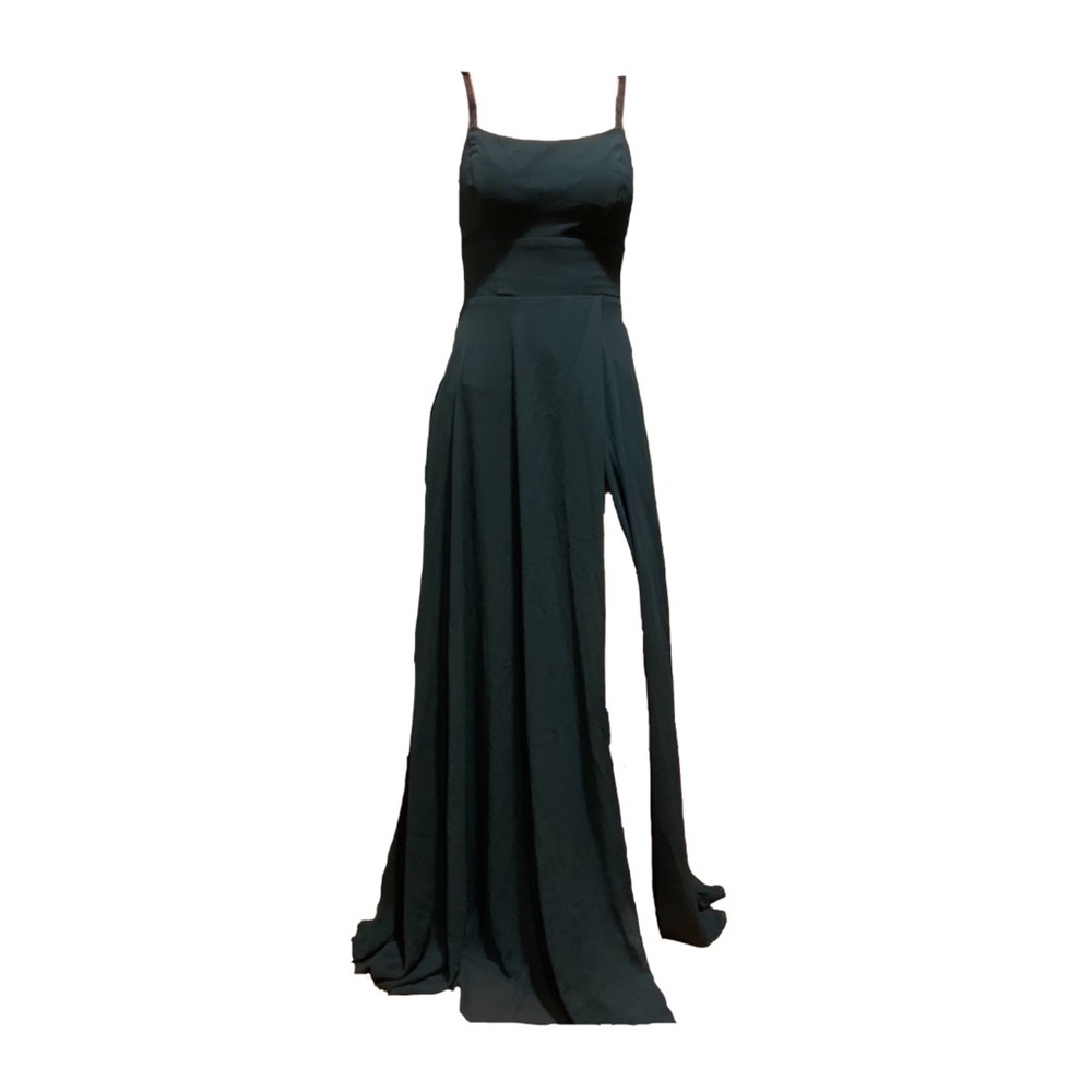 Lulus Forest Green Maxi Dress Leg Split